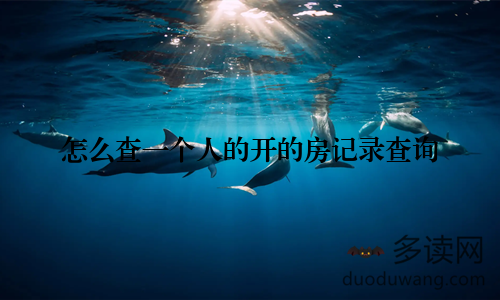 怎么查一个人的开的房记录查询