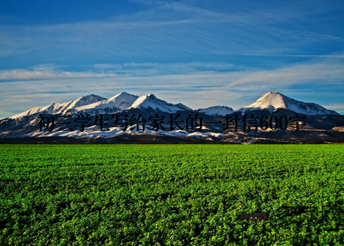 初三学生写给家长的一封信600字