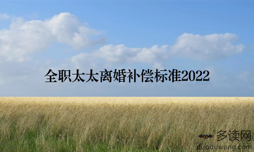 全职太太离婚补偿标准2022