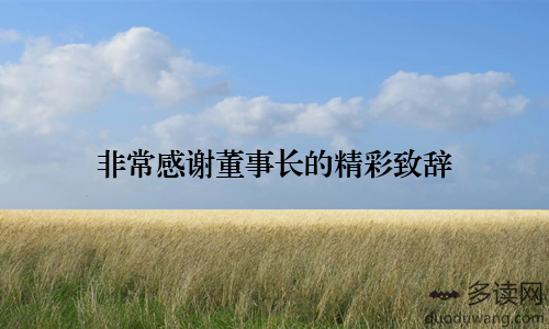 非常感谢董事长的精彩致辞