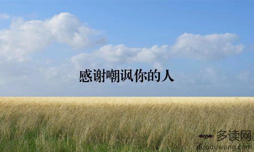 感谢嘲讽你的人