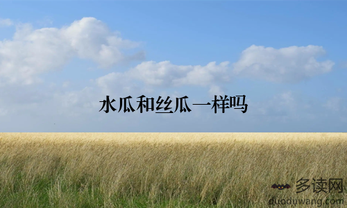 水瓜和丝瓜一样吗