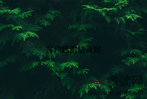 客户感谢信简短