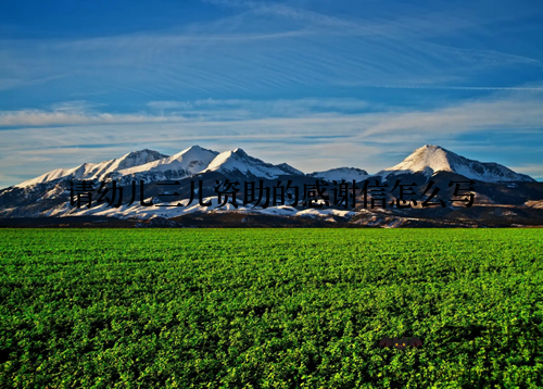 请幼儿三儿资助的感谢信怎么写