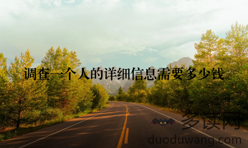 调查一个人的详细信息需要多少钱