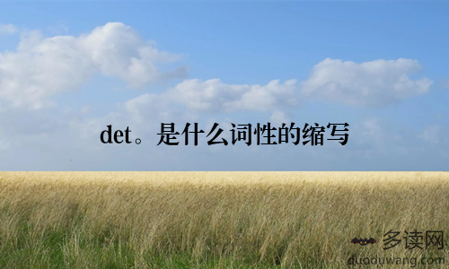 det。是什么词性的缩写