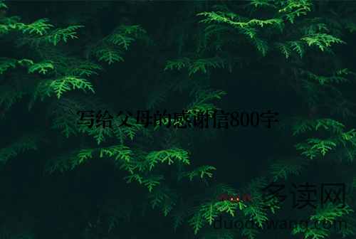 写给父母的感谢信800字