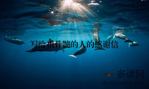 写给捐骨髓的人的感谢信