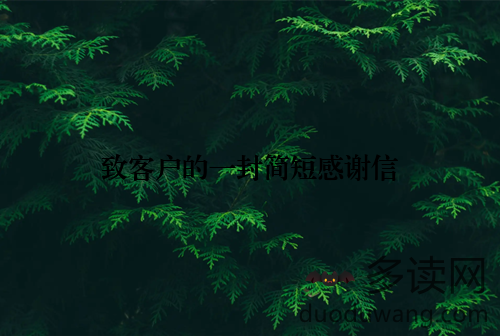 致客户的一封简短感谢信