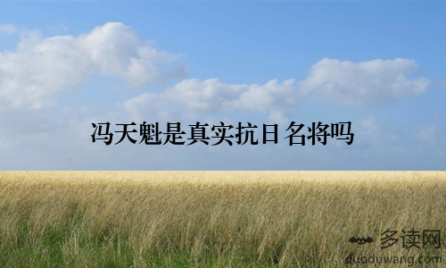 冯天魁是真实抗日名将吗