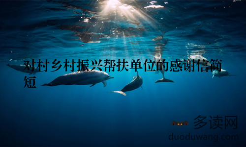 对村乡村振兴帮扶单位的感谢信简短