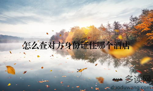 怎么查对方身份证住哪个酒店