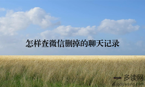 怎样查微信删掉的聊天记录