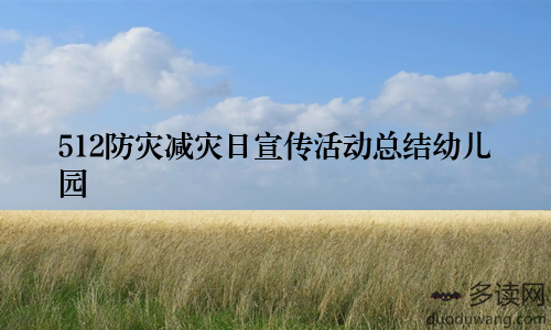 512防灾减灾日宣传活动总结幼儿园