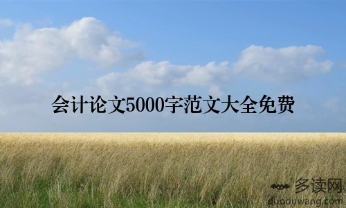 会计论文5000字范文大全免费