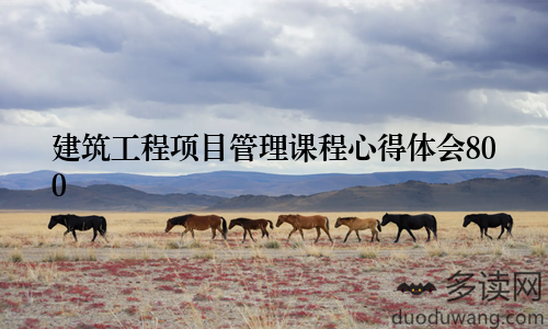 建筑工程项目管理课程心得体会800