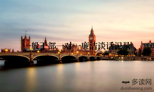 一般干部一对一廉洁谈话记录