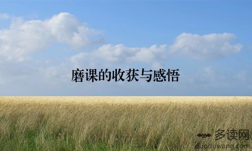 磨课的收获与感悟