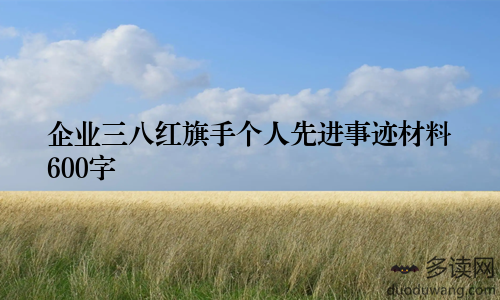 企业三八红旗手个人先进事迹材料600字