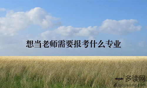 想当老师需要报考什么专业