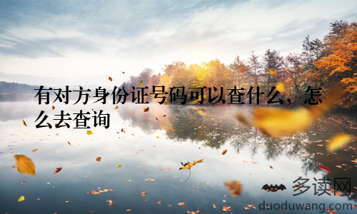 有对方身份证号码可以查什么，怎么去查询