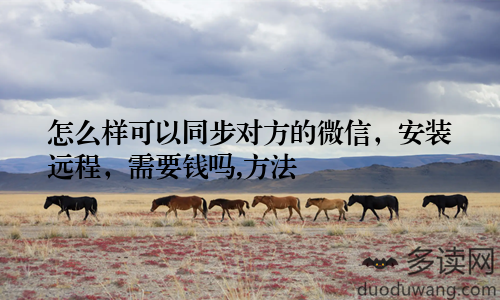怎么样可以同步对方的微信，安装远程，需要钱吗,方法