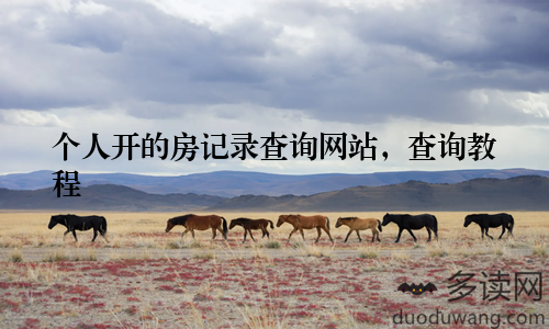 个人开的房记录查询网站，查询教程