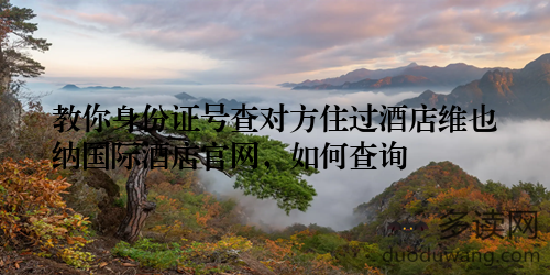 教你身份证号查对方住过酒店维也纳国际酒店官网，如何查询