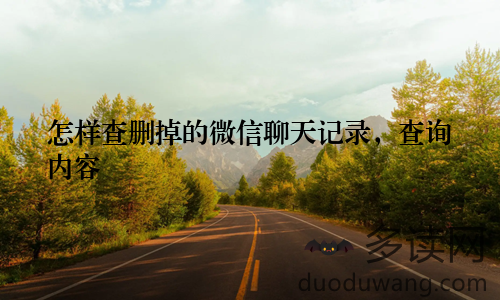 怎样查删掉的微信聊天记录，查询内容