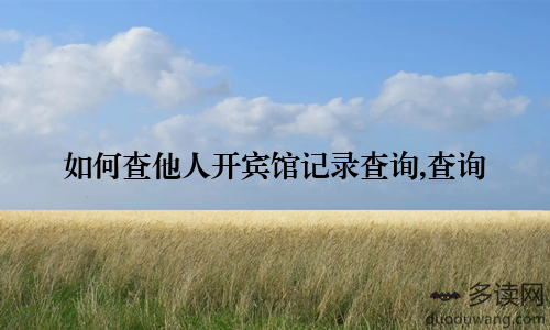如何查他人开宾馆记录查询,查询