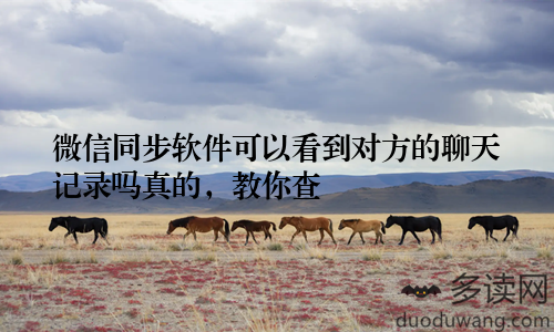 微信同步软件可以看到对方的聊天记录吗真的，教你查