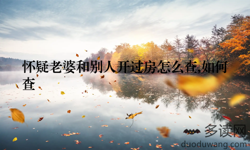 怀疑老婆和别人开过房怎么查,如何查
