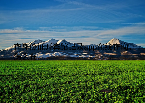 查身份证开宾馆记录app在线查询，怎么查