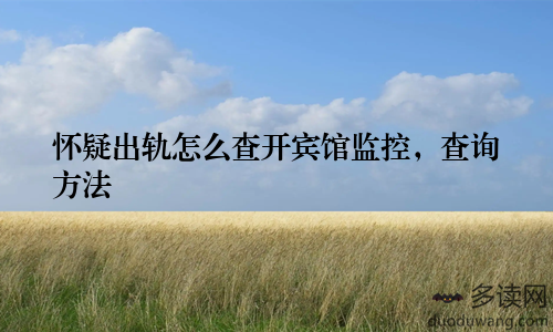 怀疑出轨怎么查开宾馆监控,查询方法