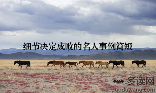 细节决定成败的名人事例简短