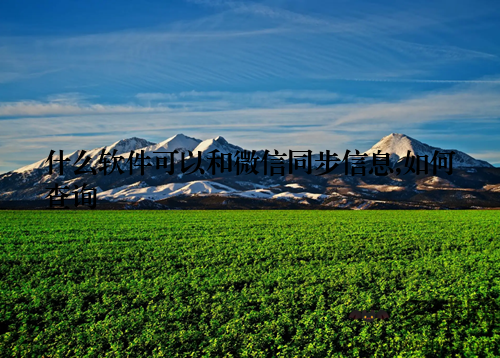 什么软件可以和微信同步信息,如何查询