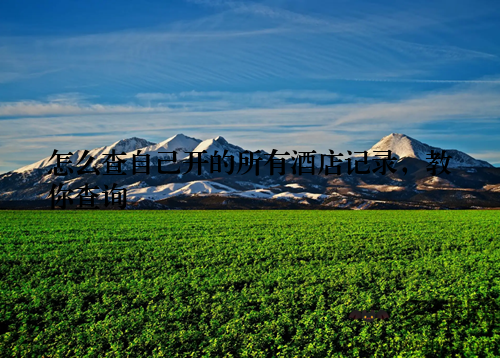 怎么查自己开的所有酒店记录，教你查询