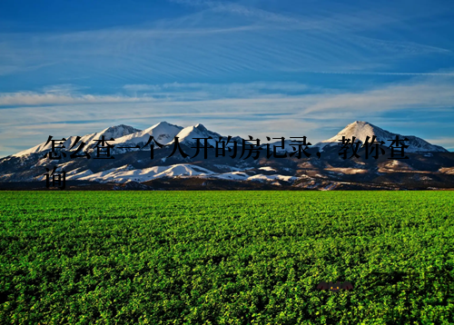 怎么查一个人开的房记录，教你查询