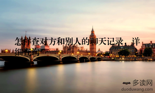 怎样查对方和别人的聊天记录，详细查询