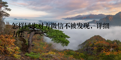 怎样同步对方微信不被发现，详细方法