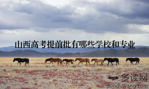 山西高考提前批有哪些学校和专业