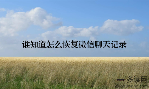 谁知道怎么恢复微信聊天记录