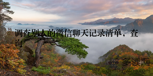 调查别人的微信聊天记录清单,查询