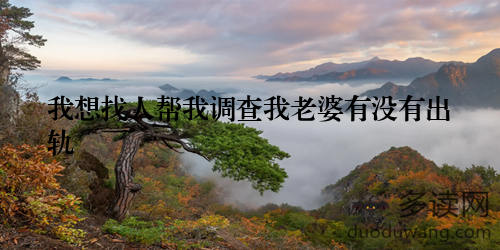 我想找人帮我调查我老婆有没有出轨