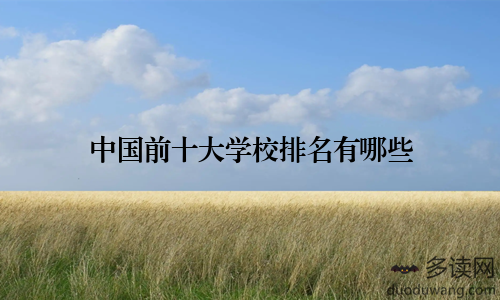 中国前十大学校排名有哪些