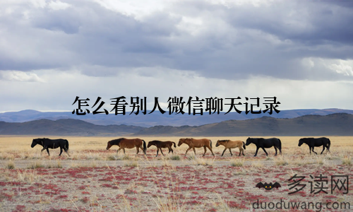 怎么看别人微信聊天记录