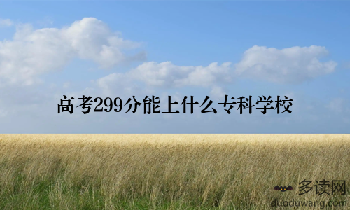 高考299分能上什么专科学校