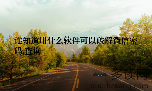 谁知道用什么软件可以破解微信密码,查询