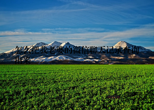 怎么把我老婆的微信聊天记录查询出来