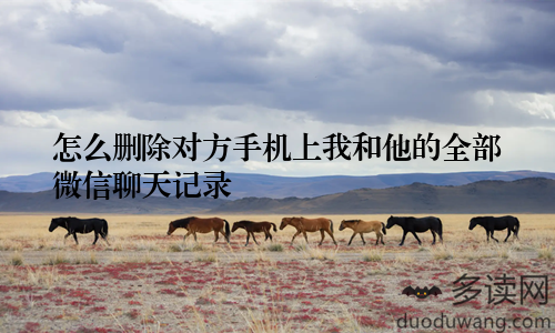 怎么删除对方手机上我和他的全部微信聊天记录